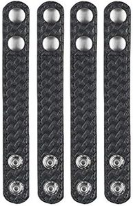 Bianchi AccuMold Elite 4-Pack 7906 Chrome Snap Belt Keepers (Basketweave Black), 2.25 Inches
