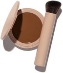 No Makeup Makeup Foundation + Brush Duo, Cream-Balm Formula Conceals, Corrects and Camouflages with Skin-Tone Adaptive Flexshade Technology, Buildable, Long-Lasting, Cruelty-Free, Vegan, Dark