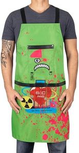 Stylecraft Hair Cutting Apron, Heavy Weight, Waterproof, Professional Barber-Salon Cross Back Strap and Pockets (Radioactive Green)