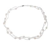 Treasure Bay Elegant Natural Freshwater Pearl Necklace Pearl Jewellery Necklace for Women Ladies and Girls (White)