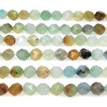 MJDCB Best Sellers Natural Stone Beads Faceted Polygon Amazonite Crystal Energy Stone Healing Power for Jewelry Making(8mm)