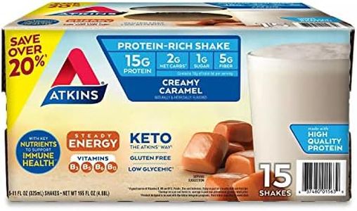 JÁCLER Atkins Energy Shake Creamy Caramel, with B Vitamins and Protein. Keto-Friendly and Gluten Free 15 Count