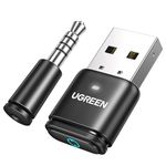 UGREEN USB Bluetooth Audio Transmitter with 3.5mm Microphone, Bluetooth 5.3 Adapter aptX/aptX AD/aptX HD for Bluetooth Headphones to PS5/PS4/PS4 Pro/Switch/PC Plug & Play (Only for Windows 11)