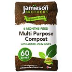 Multi Purpose Compost with added John Innes 60L - 6 months feeding added as standard to this premium mix - Ideal for use at home in the garden - By Jamieson Brothers