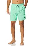 Nautica Men's Solid Quick Dry Classic Logo Swim-Trunk, Mint Spring (Dark), Large