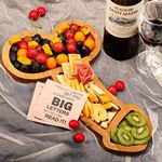 XILAZAB Aperitif Board, Extra Large Cheese Board Charcuterie Boards Novelty Solid Wood Party Plates Funny Cheese Platter for Housewarming Bachelorette Engagement Party (Cherry Wood Color 11)