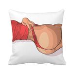 Awowee Throw Pillow Cover Ass Sexy Woman in Red Erotic Lingerie Female Attractive 20x20 Inches Pillowcase Home Decorative Square Pillow Case Cushion Cover