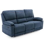 More4Homes SYDNEY FABRIC MANUAL RECLINER SOFA (Blue, 3 Seater)