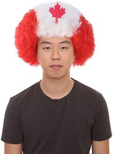 Mens Patriotic Canada Flag Afro Wigs HM-371