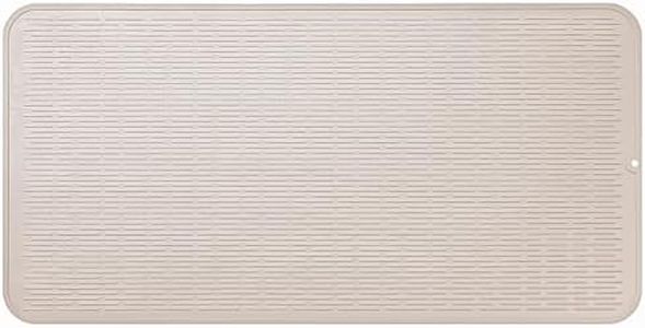 MicoYang Silicone Dish Drying Mat for Multiple Usage,Easy clean,Eco-friendly,Heat-resistant Silicone Mat for Kitchen Counter or Sink,Refrigerator or Drawer Liner Tapioca XXXXXL 36inches x 18inches