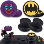 PlayRealm NO Falling Off Thumbstick Extender x 2 & Thumb Grip x 4 for xbox series & xbox one Controller (Bat & Joker p)