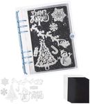 Skyrealm Scrapbook Supplies, Die Storage Magnetic Sheets and Christmas Cutting Dies Set for DIY Card Making (49Pcs)