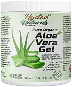 100% Pure Organic Aloe Vera Gel 500ml Made from Freshly Cut Aloe for Face, Body, Hair, Sunburn, After Sun, Scars, Hydrating Cooling Refreshing Vegan Cruelty-free