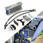 Dirt Pit Bike Oil Cooler Cooling Radiator Engine Kit Universal For 125 140cc Motorcycle - Blue