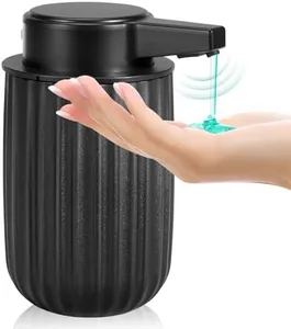 Blancel Automatic Soap Dispenser Touchless Auto Lotion Soap Dispenser Hands Free Liquid Plastic Dish Soap Dispenser Rechargeable Electric Refillable Hand Soap Dispenser for Kitchen Bathroom Black