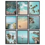 97 DECOR Coastal Wall Art Decor - Coastal Posters, Beach Pictures Wall Art Prints, Beach Wall Decor, Ocean Wall Art Beachy Photos, Tropical Summer Artwork Coastal for Home Decorations (8x10 | 20x25cm UNFRAMED)