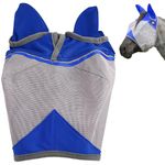 S Premium Horse Fly Mask with Ears | Smoothly Protect Face and Ears from UV & from Insects | Made with Durable elasticable Lattice | Sweat Absorber | Comfortable & Relaxable | Size: Medium & Large