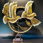 Handcrafted Iron Bird Showpiece for Home Decor - Elegant Peace Symbol Freedom Sculpture - Ideal for Living Room, Bedroom, Hotels, Restaurants, Wedding, Corporate Gifts (Birds of Peace)