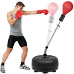 Punching Bag with Stand for Adults & Kids, Adjustable Height Free Standing Boxing Reflex Bag, Ideal for MMA Reflex Speed Training, Fitness,Punching and Muscle Building