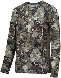 BASSDASH Men's Hunting Camo Performance Long Sleeve Shirt Fishing UPF50+ FS13M, Grunge Camo, Small