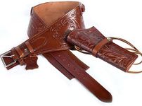 Hulara Full Grain DD Harness Buff Leather Western Gun Holster for Men Heritage Rough Rider 357 Magnum Holster Cowboy Gun Belt and Holster .38/.357 Cal Revolver Holster