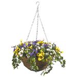 Smart Garden Easy Hanging Basket Artificial Pansy Flower Ready To Hang Flowers