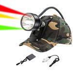 Cree LED Hunting Lights with Red & Green Hunting Light for Scanning Coons,Coyotes,Predators/Amber Light for Bowfishing/3 Powerful White Light for Night Outdoor Sports Premium Hunting Headlamp