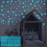 ECHOCUBE 432PCS Glow in The Dark Star Stickers, 3D Luminous Stars Ceiling, Glowing Stars Nursery Wall Stickers, DIY Fluorescent Star Stickers for Baby's Bedroom, Children's Room, Living Room Decor