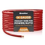 InstallGear 14 Gauge OFC Primary Remote Wire, 100-feet - Red | Speaker Cable for Car Speakers Stereos, Home Theater Speakers, Surround Sound, Radio, Automotive Wire, Outdoor | Speaker Wire 14 Gauge