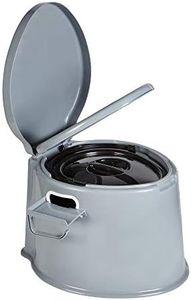 ZENO Camping Toilet 5L | Portable Toilets for Adults | Large Lightweight Compact Portable Toilet | Potty Loo with Seat, Lid, Handles, Paper Roll Holder, Washable Basket | Outdoor Portable Toilet