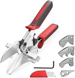 GARTOL Ratchet Miter Shears Set – Multi-Angle Miter Cutter for Angular Cutting, Crafting & Molding – Quarter Round Cutting Tool Includes Flat, 90°, Dowel & PVC Anvils with Blade