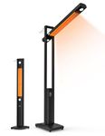 FlexRay Heater - 80" Electric Infrared Patio Heater for Indoor & Outdoor Use, Freestanding Heater with Magnetic Remote & Cover, 3 Heat Modes + Light Mode,1500W, Overheat & Tip-Over Protection