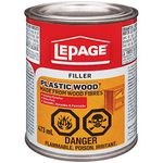 LePage Plastic Wood Filler - Synthetic Latex Wood Putty for Repairs, Holes, & Cracks, Paintable & Stainable - 473 mL, 1 Pack