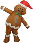 Christmas Inflatables Costume Adult-Gingerbread Man Christmas Costume Blow Up Xmas Character Outfit Halloween Cosplay Party