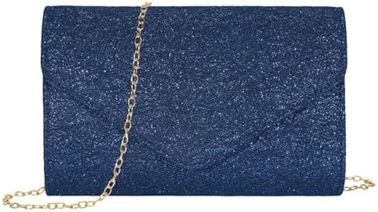 UBORSE Lace Clutch Purse for Women Navy Blue Glitter Evening Bag Rhinestone Envelope Party Handbag Cocktail Wedding Purses