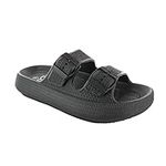 Ella Shoes Womens Cloud Pillow Sliders Slides EVA Comfort Summer Lightweight Non Slip Shower Beach Holiday Pool Sandals Slippers (Air Black, medium), 5 UK