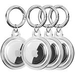 Waterproof for Airtag Holder, DDJ 4 Pack Airtag Keychain, AirTag Case for Dog Collar, Luggage, Keys, Full Body Anti-Scratch Protective (Clear)