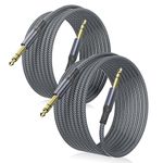 Elebase 1/4 Inch TRS Instrument Cable 20ft 2-Pack,Straight 6.35mm Male Jack Stereo Audio Interconnect Cord,6.35 Balanced Line Compatible for Electric Guitar,Bass,Keyboard,Amplifier,Amp