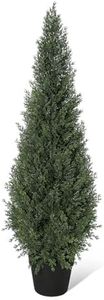 Artificial Trees,Fake Cedar Topiary Tree Outdor,3ft Tall Fake Cypress Trees for Home Decor,Potted Faux Pine Shrubs Plants Evergreen Plants for Outdoor Indoor Front Porch Garden Set of 1