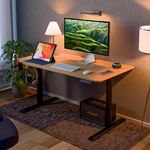 Green Soul Imperium Height Adjustable Table for Office Work | Everyday Ergonomic Desk with One Piece Top | Advance Memory Preset | 3 Year Warranty | Installation Provided (GreyOak,1100 x 600 Top)