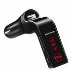 TIANSHILI FM Transmitter, Wireless Bluetooth Car Kit Charger with Mic/TF Card/USB Drive/AUX Play Hands-free calls, Smart USB Charging for iPhone, iPad, Samsung Galaxy and Other Android Phones-Black