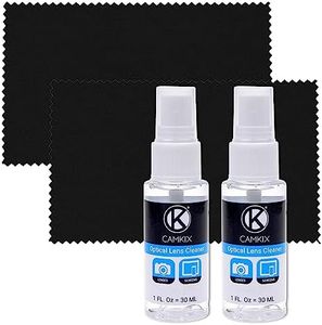 Camkix Lens and Screen Cleaning Kit - Cleaning Spray, Microfiber Cloth - Perfect to Clean The Lens of Your DSLR or GoPro Camera - Also Great for Your Smartphone, Tablet, Notebook, etc.