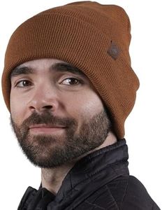 Tough Headwear Cuffed Beanie Hats for Men - Winter Beanies for Women - Toboggan Hat - Mens Winter Knit Hat - Stocking Cap Rust