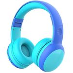 gorsun bluetooth kids headphones with 85dB limited Volume, Children's Wireless Bluetooth Headphones, Foldable bluetooth Stereo kids headsets - Blue New Version