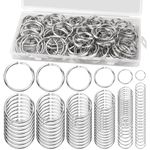 120Pcs Key Rings Six Different Sizes Key Ring Hoop (12mm,15mm,20mm,25mm,28mm,30mm) Stainless Steel Keyrings Keyring Chain Metal Split Rings Keychains for Car Keys Crafting and DIY Arts