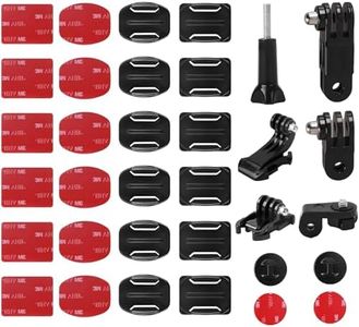 Fixations Adhésives Incurvées et Plates Gopro, 36 Pièces Support Gopro Casque Accessoires, Fixation Support Casque de Moto, Fixation Attache Adhésif 3M pour Gopro Hero 45678 Max Session 3+/3/2/1