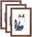 Scholar Tree Walnut Wooden Picture Frame A4 with Mount,Set of 3,A4 Frame,A4 Picture Frame,A4 Poster Frame,A4 certificate frame,Freestanding and Wall Mountable…