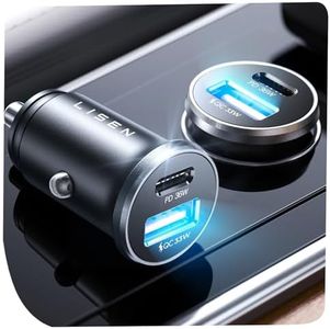 LISEN Cargador Coche Carga Rapida USB C 69W Accesorios Coche Interior Regalo Hombre Mujer, Cargador Mechero Móvil Coche Toma Mechero 12V Gadgets para iPhone 17 16 15 Xiaomi Samsung iPad Flash del Dia