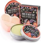 Tritart Makeup Brush Soap and Cleaner Pad - Solid Soap for Make Up Brushes and Silicone Cleaning Mat Set - 100g Vegan Soap Cleanser with Cosmetic Tool Cleansing Heart