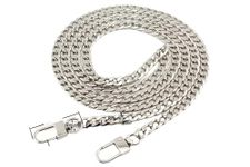 Urban Creation Shoulder Cross Body Chain for Bag Wallet Purse Handbag Chain Strap with Clip Replacement Nickel Size-47.52''(Silver) 1Pcs